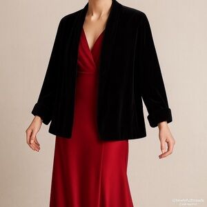 Collections L Black Velvet Swing Coat – Old Money Evening